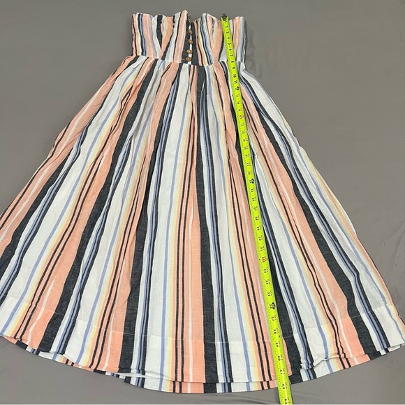 Free People Lilah multicolor Striped pleated Midi Dress size M - Picture 12 of 17